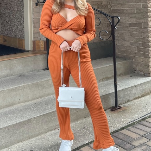 Glassons Orange Ribbed Knit Set - Picture 3 of 3